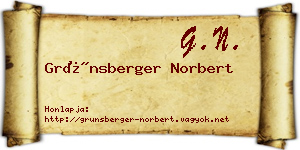 Grünsberger Norbert névjegykártya